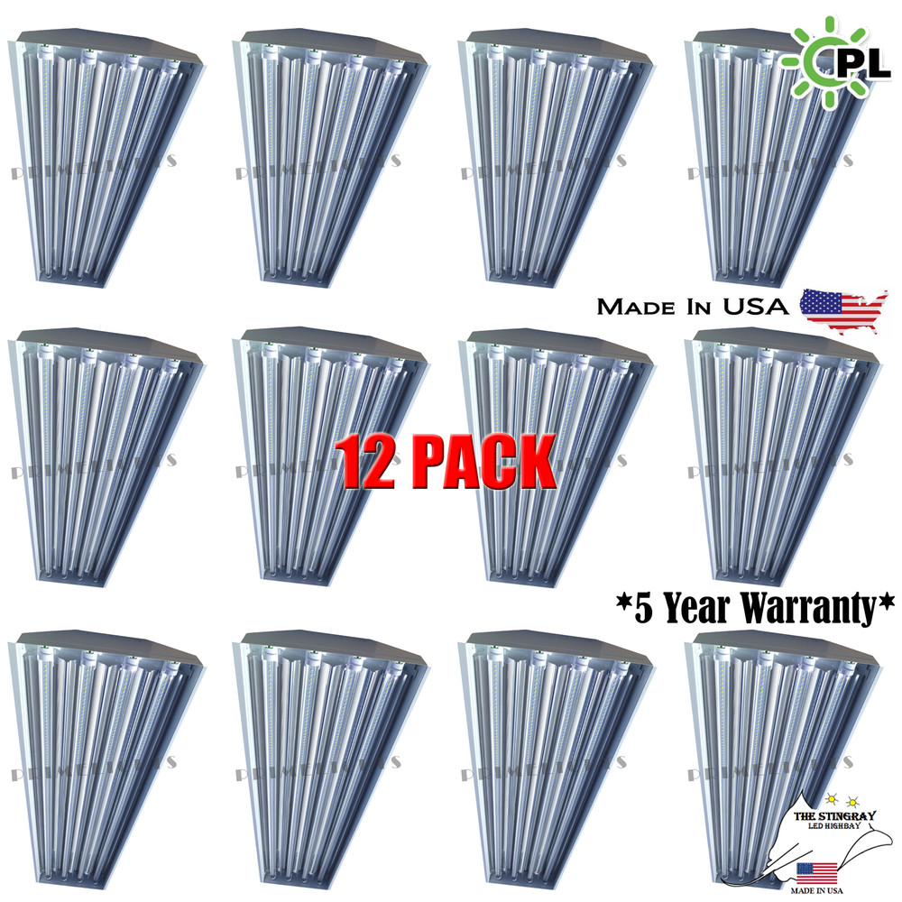 4 Bulb / Lamp T8 LED High Bay Warehouse, Shop, Commercial Light Fixture (QTY 12)