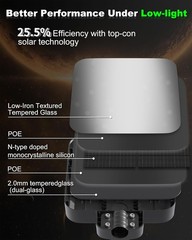 OF-5000W Solar Street Lights 6500K Dusk to Dawn Motion Sensor IP67 60LED