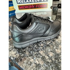 Skechers Work Nampa Relaxed Fit Slip Resistant Memory Foam Shoes BLK Mens 8.5