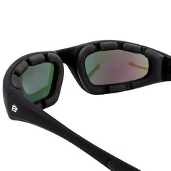 Birdz Eyewear Oriole Padded Riding Sunglasses Gloss Black Frames Blue Lenses