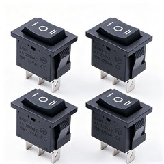 Square Momentary Rocker Switch ON Off ON SPDT 3 Pin 6A 250V 4 Pack