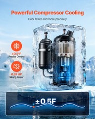 VEVOR Industrial Water Chiller 5460 BTU/h Water Cooler with Compressor 4.2 GPM