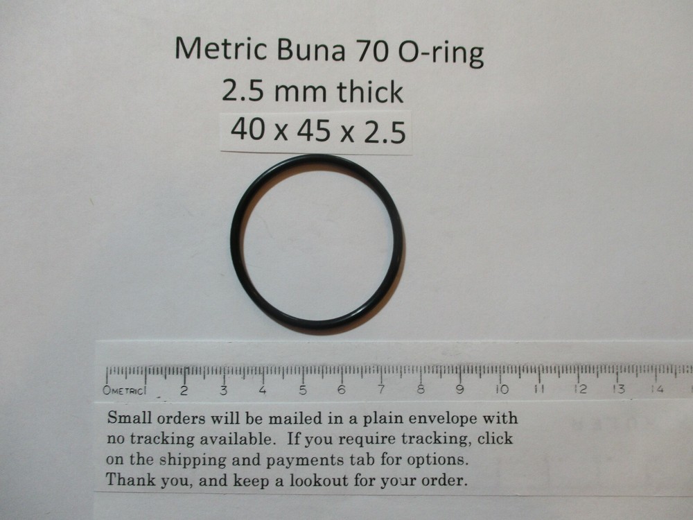40mm ID x 45mm OD x 2.5mm thick O-ring. Buna-70. Quan 1.