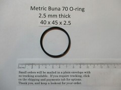 40mm ID x 45mm OD x 2.5mm thick O-ring. Buna-70. Quan 1.