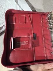 Vintage Franklin Covey red leather zipper PDA planner 6 ring 9 x 7 x 2.5