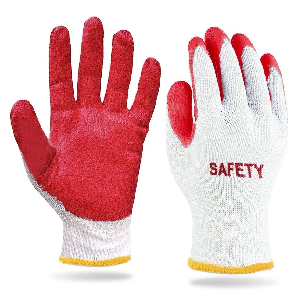 PREMIUM Non-Slip Red Latex Rubber Palm Coated Work SAFETY