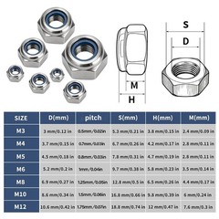 267pcs Metric Hex Nuts & Lock Nuts Assortment Kit M2-M12 Stainless Steel Hex Nut