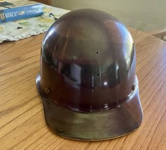 Vintage MSA Skullgard Fiberglass Brown Hard Hat USA Great Condition.