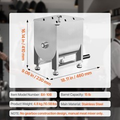 Uimoso 15/30/60/80/120lb Manual Meat Mixer Meat Sausage Hand Mixing Machine