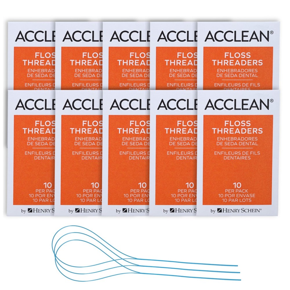 Acclean Floss Threaders, Dental Threaders 100 Count (Pack of 1), Blue