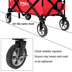 LEADZM Beach Outdoor Wagon Cart Collapsible Utility