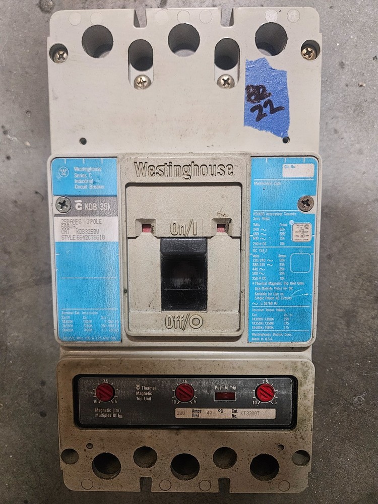 Westinghouse KDB3250W Circuit Breaker 250 Amps