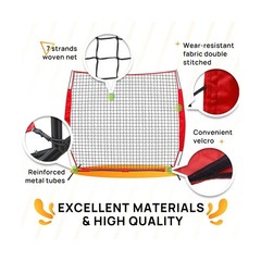 7x7ft/12x9ft/16x10ft/20x10ft Barricade Backstop Net, Sports Barrier Net, Mult…
