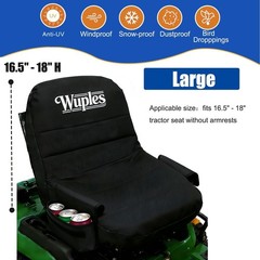 Large Riding Mower Seat Cover with Beverage Pockets – Black Oxford Fabric