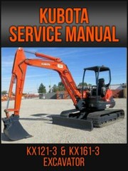 Kubota KX121-3 KX161-3 Excavator Workshop Service Repair Manual On USB