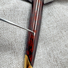 WATERMAN Carène Marine Amber Ballpoint Pen Gold Trim Blue Ink France *READ*