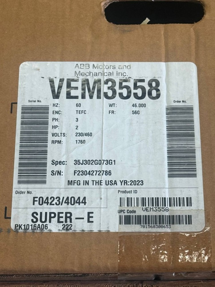 Baldor VEM3558 NEW 35J302G073G1 230/460V 2 HP 3PH 56C