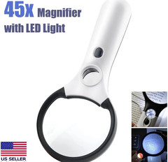 3 LED Light 45X Handheld Magnifier Reading Magnifying Glass Lens Jewelry Loupe