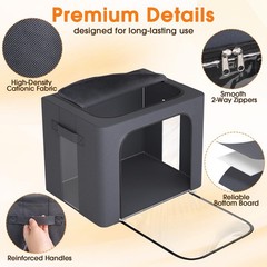 3 Pack Clothes Storage Bins with Metal Frame,40L Storage Bags Fabric Box Orga…