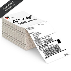 4×6 Thermal Labels 500/Stack, HUOJI Shipping 1 Stack | 500 Labels, White