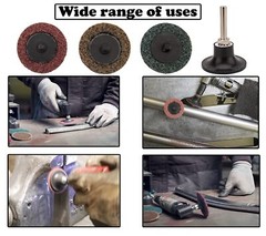 46PCS Roll Lock Sanding Discs 2Inch Quick Change Discs W/ Holder for Die Grinder
