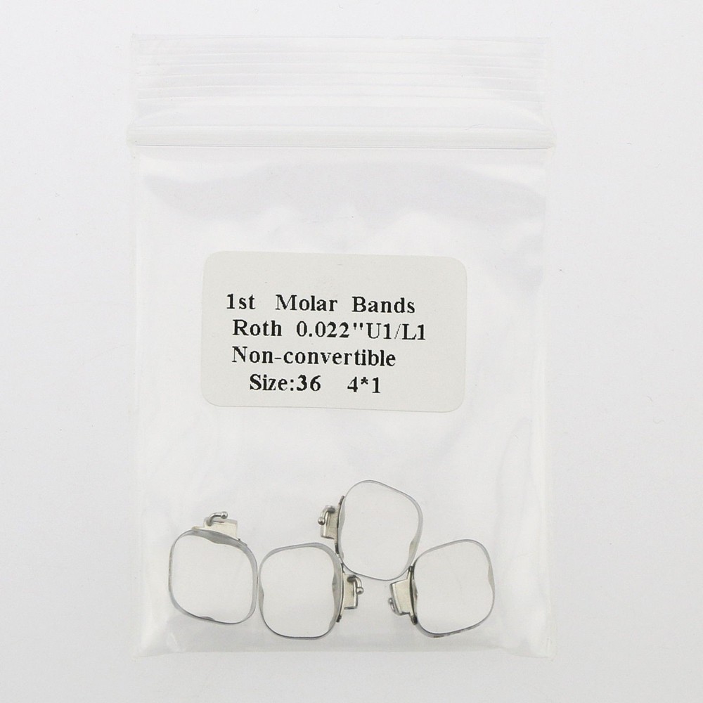 Orthodontic Pre-Welded 1st Molar Bands Roth .022 Buccal Tube Single 29-43+