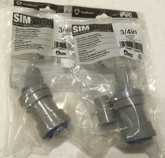 [2 Pack]Southwire SimPush 3/4” Push Install PVC Conduit Couplings # P-CP-075