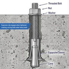 3/4″ x 4″ Wedge Anchor Bolt Fastener for Concrete Cement – Zinc-Plated (4)