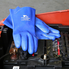 Heavy Duty Rubber Gloves with PVC Coating, Chemical and Abrasion Resistant, Wate
