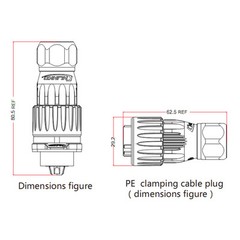 2 Pin Power Connector Female Plug & Male Socket Outdoor Waterproof IP67 Metal