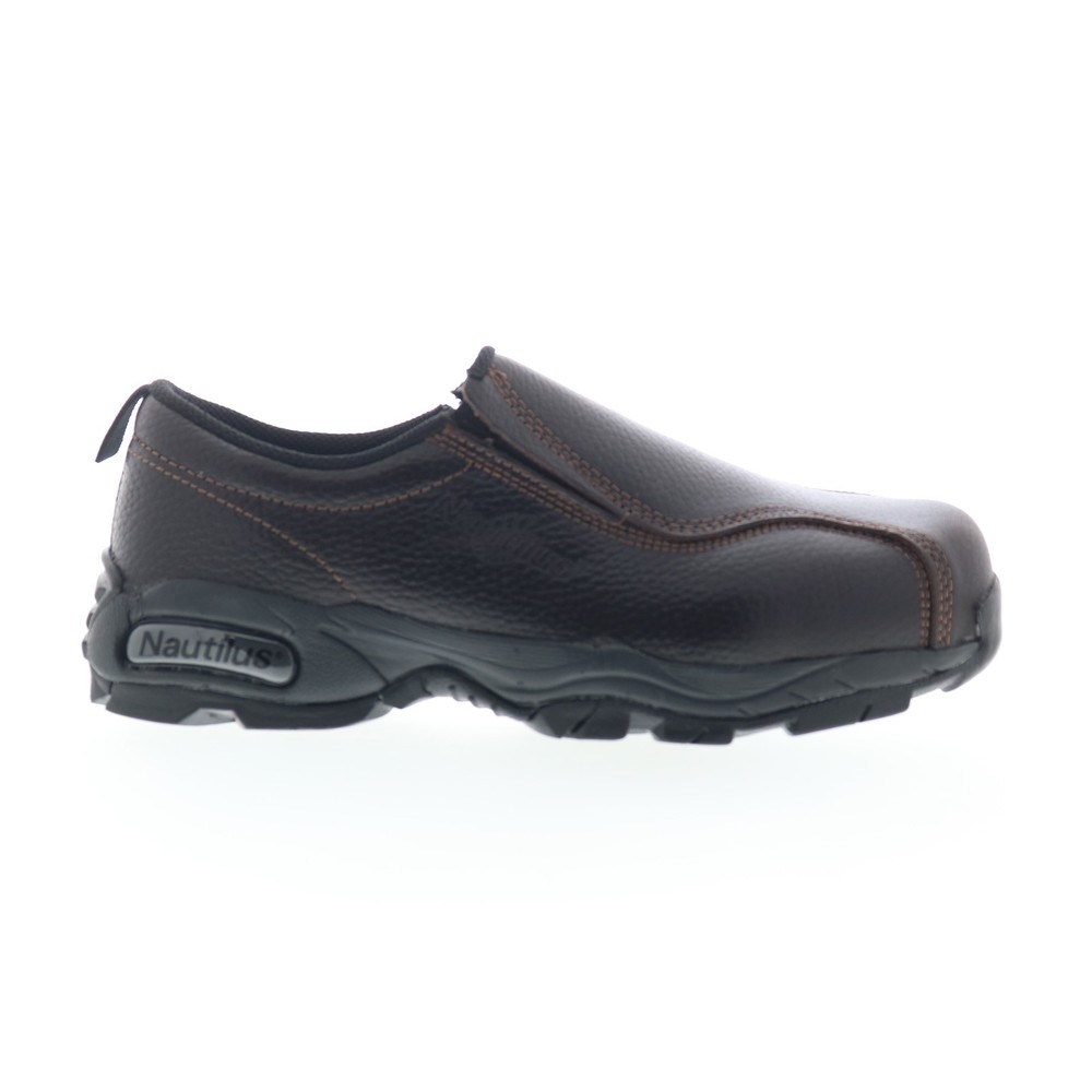 Nautilus Slip-On Steel Toe N1620 Mens Brown Leather Work & Safety Shoes