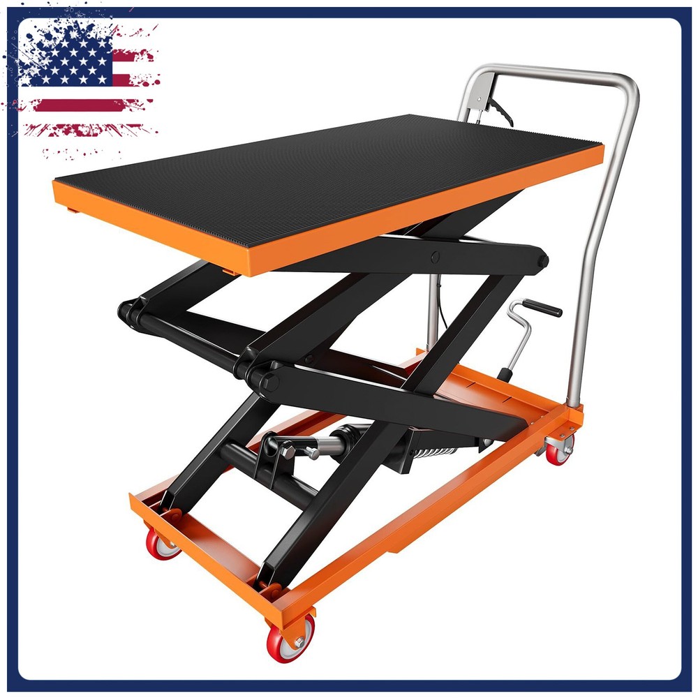 Steel Hydraulic Double Scissor Lift Table Cart 330 lbs Lifting height 50 inches