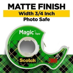 Scotch Magic Tape With Dispensers Transparent 0.75in X 350in Rolls – Lot of 12