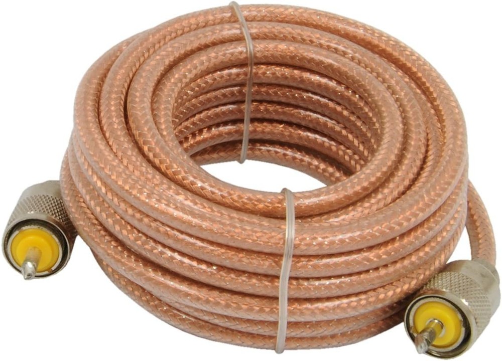 18FT Braided Coax Cable with PL-259 Connectors – Ideal for CB Radio Performance