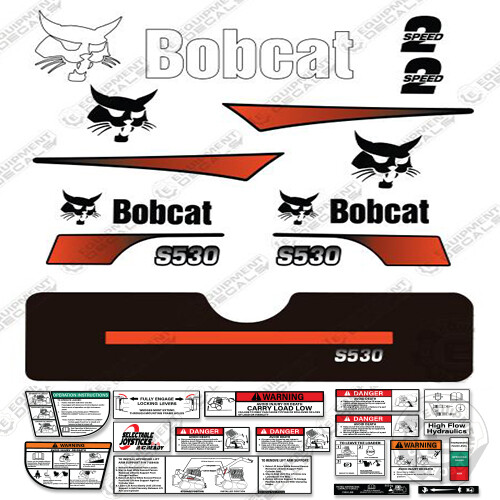 Fits Bobcat S530 Compact Track Loader Decal Kit Skid Steer (Curved Stripes)
