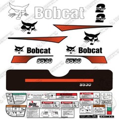 Fits Bobcat S530 Compact Track Loader Decal Kit Skid Steer (Curved Stripes)