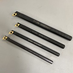 4pcs 7 8 10 12 mm Lathe Turning Tool Holder Boring Bar DCMT070204 Inserts Set