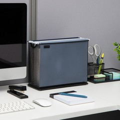Vertical File Storage Desktop Organizer Hanging Files Office Metal Mesh 12.25″l