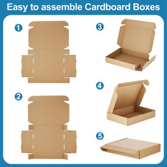Famagic Small Shipping Boxes – 25 Pack 9X6X2 Inches Brown Corrugated Cardboard M