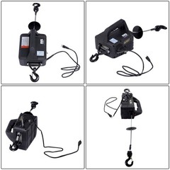 2-in-1 Portable Electric Hoist Power Winch 1100 lbs Wired Remote Control 1500W