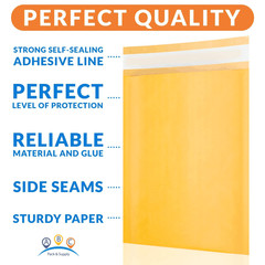 Gold Kraft Bubble Mailer Envelopes 8.5 x 13 Inch 25 Pack Mail Padded Envelopes