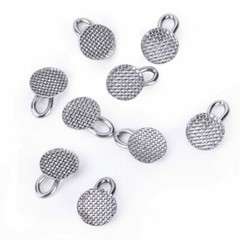 Dental Orthodontic Lingual Button Bondable Round monoblock Rectangular Mesh Base