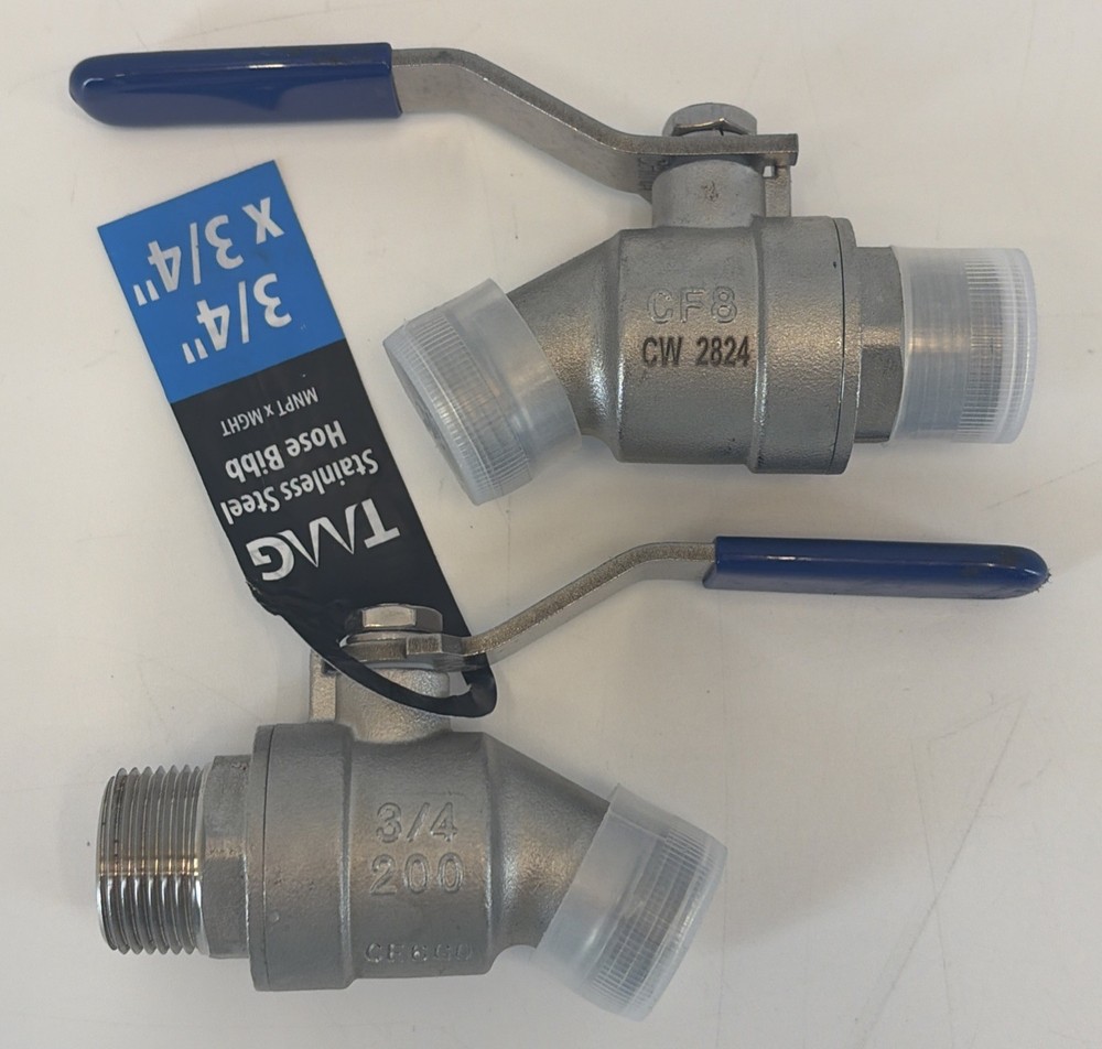 2 Apollo 3/4 x 3/4 in MPT x MGHT Stainless Steel Quarter Turn Hose Bibb 2 Pack