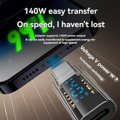 USB C Adapter LED Wattage Display 140W 40Gbps 8K USB C Extension PD3.1 Type6985