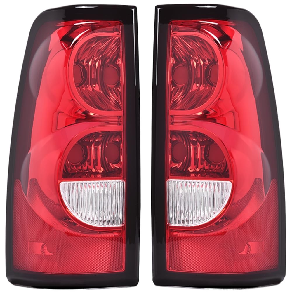 2025 Red Lens Tail Lights for 2003 2006 Chevy Silverado Pickup with Bulbs