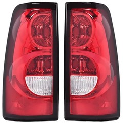 2025 Red Lens Tail Lights for 2003 2006 Chevy Silverado Pickup with Bulbs