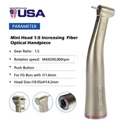 1:5 Contra Angle Electric Dental Handpiece Fiber Optic Mini Head ASKEADNT