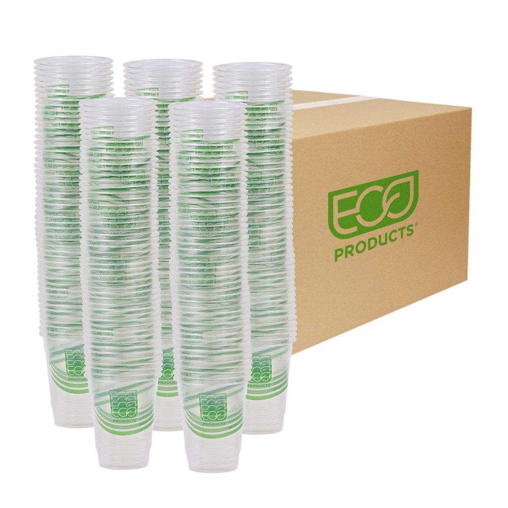 ECO PRODUCTS GreenStripe Clear Compostable 7oz PLA Plastic Cups, 7oz,