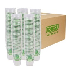 ECO PRODUCTS GreenStripe Clear Compostable 7oz PLA Plastic Cups, 7oz,