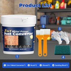 Rust Converter & Metal Primer – 35 Oz Black Anti-Rust Coating for Protection